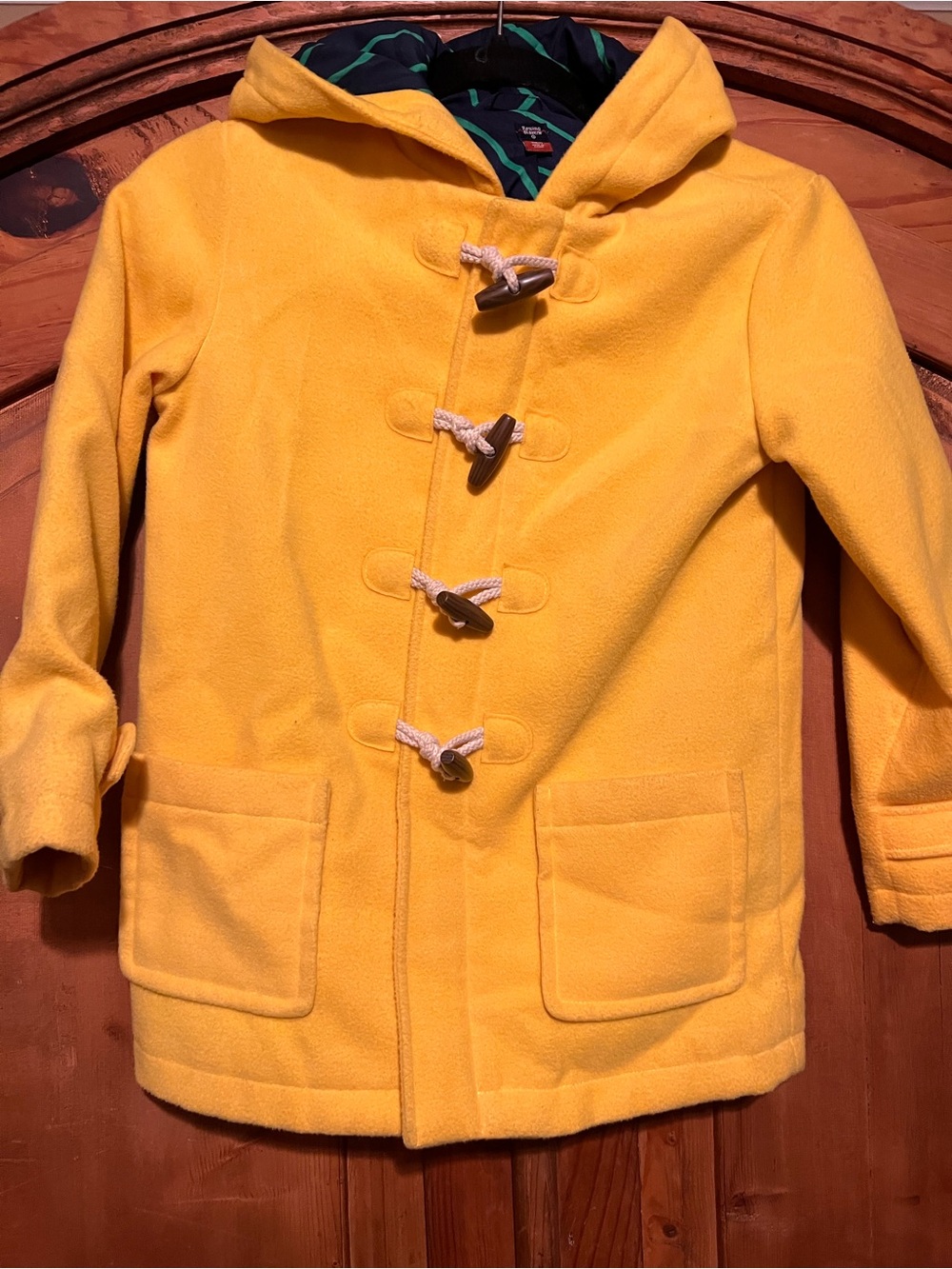 Rowing Blazers Kids' Yellow Hooded Toggle Coat